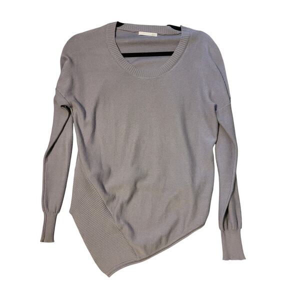 Skin Womens Knit Sweater S Gray Asymmetrical Pima Cotton Long Sleeve Lagenlook - Picture 1 of 7